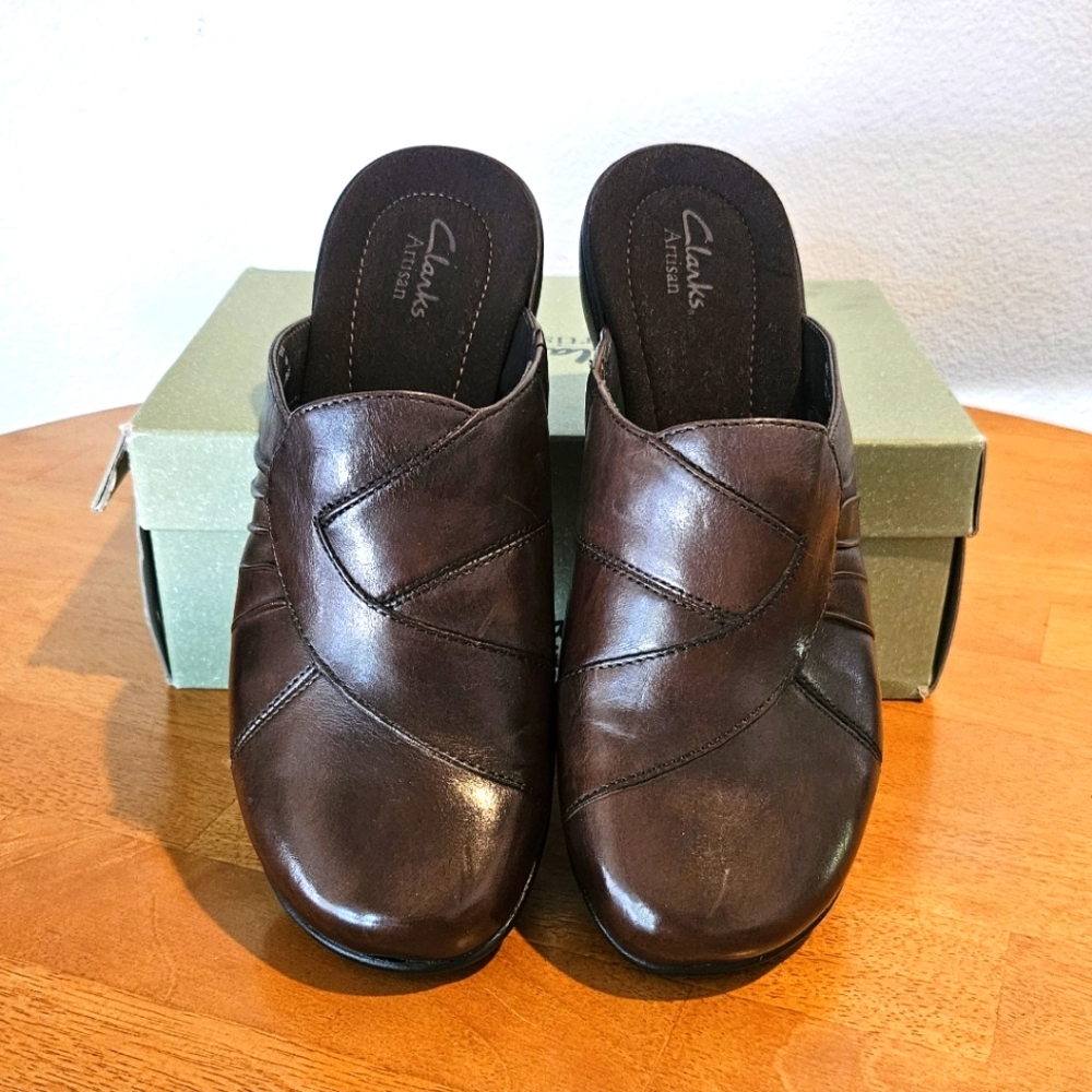 NEW! CLARKS ARTISAN - Dark Brown Ruthie Twist Mule - Womens Size 8W
